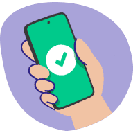 Phone with approval on the screen